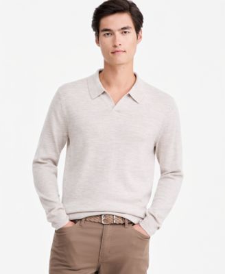 Men's Long-Sleeve Johnny Collar Merino Sweater