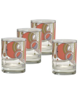 March Balloons Double Old Fashioned Glasses, Set of 4