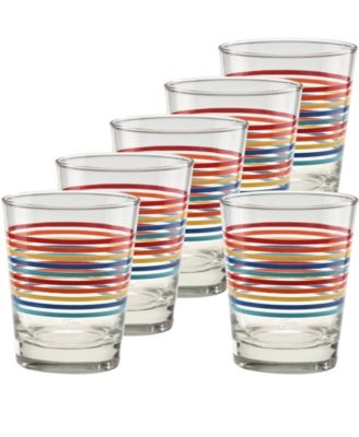 Vibrant Double Old Fashioned Glasses, Set of 6