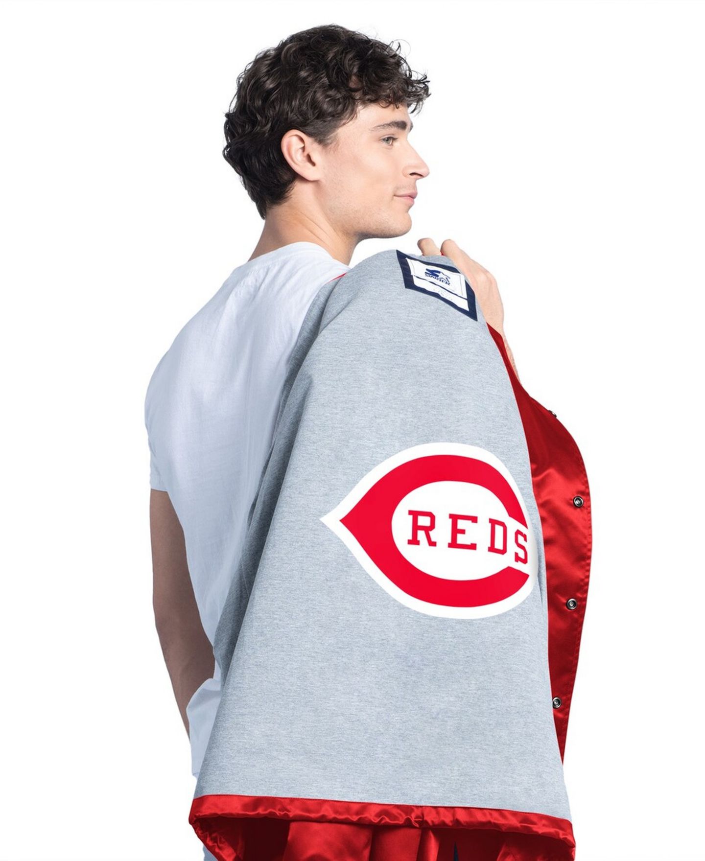 Мужская куртка Starter Red Cincinnati Reds Cooperstown Collection Point Man Full-Snap Coaches — фото 3