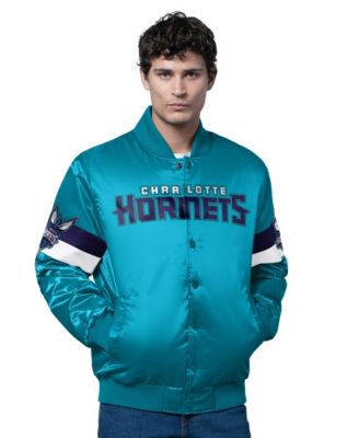 Men's Teal Charlotte Hornets Triple Option Varsity Full-Snap Satin Jacket