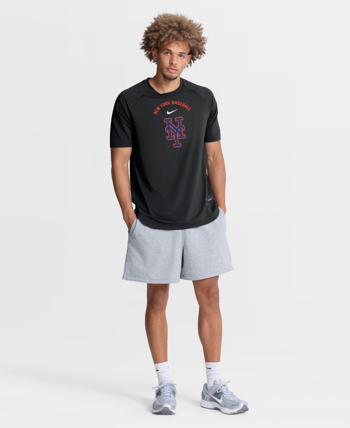 Nike Men's Black New York Mets Authentic Collection Batting Practice Pre-Game Raglan Dri-fit T-Shirt