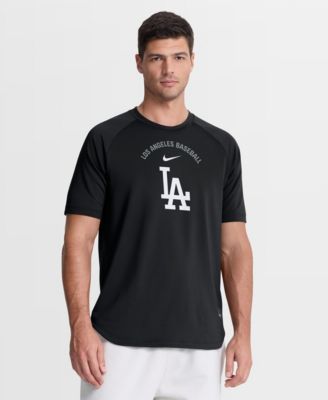 Men's Black Los Angeles Dodgers Authentic Collection Batting Practice Pre-Game Raglan Dri-FIT T-Shirt