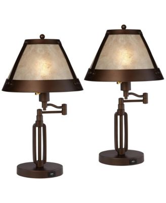 Samuel 21.25" High Farmhouse Rustic Desk Lamps Set of 2
