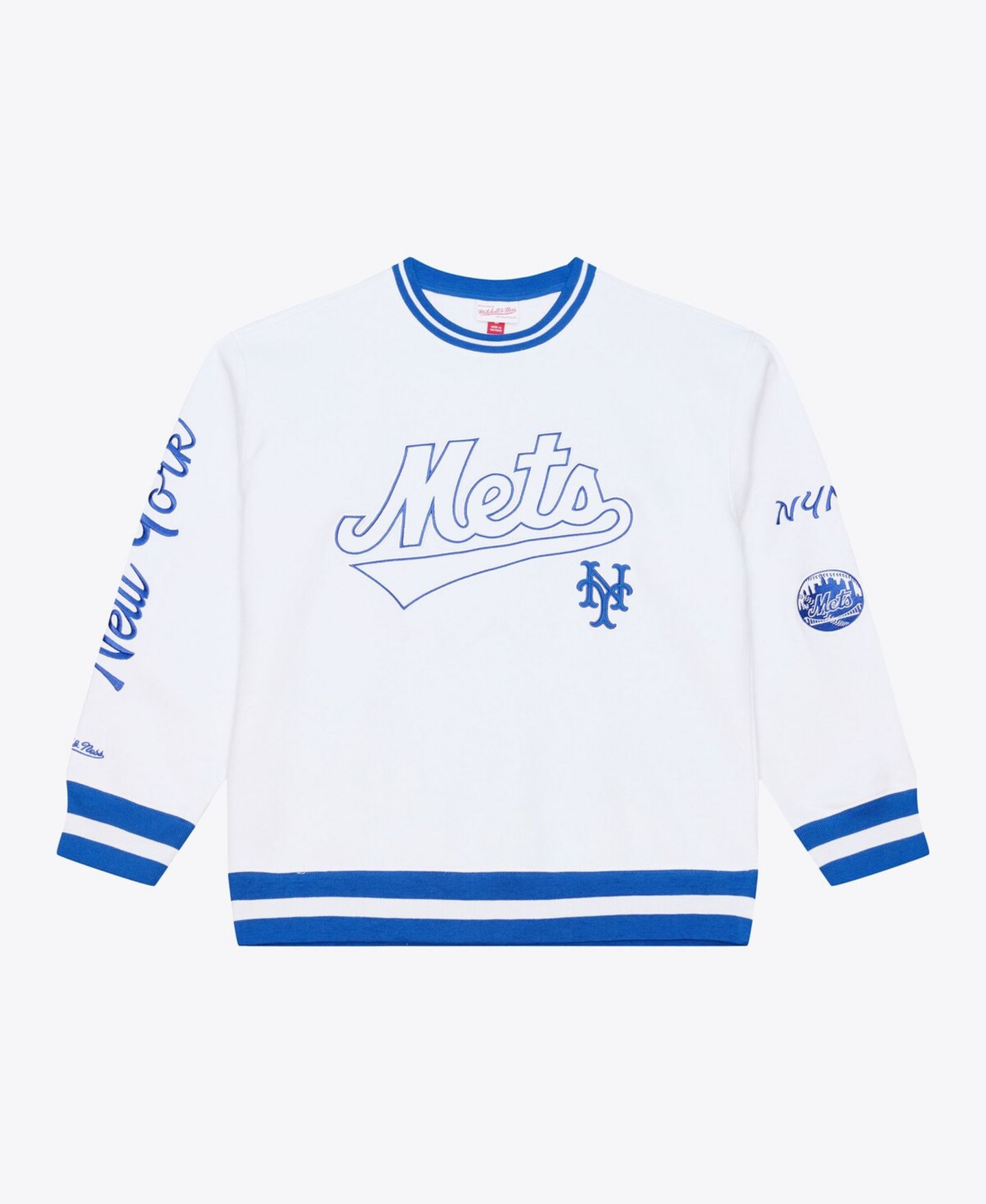 Мужской флисовый свитшот Mitchell & Ness New York Mets Arctic, White — фото 1
