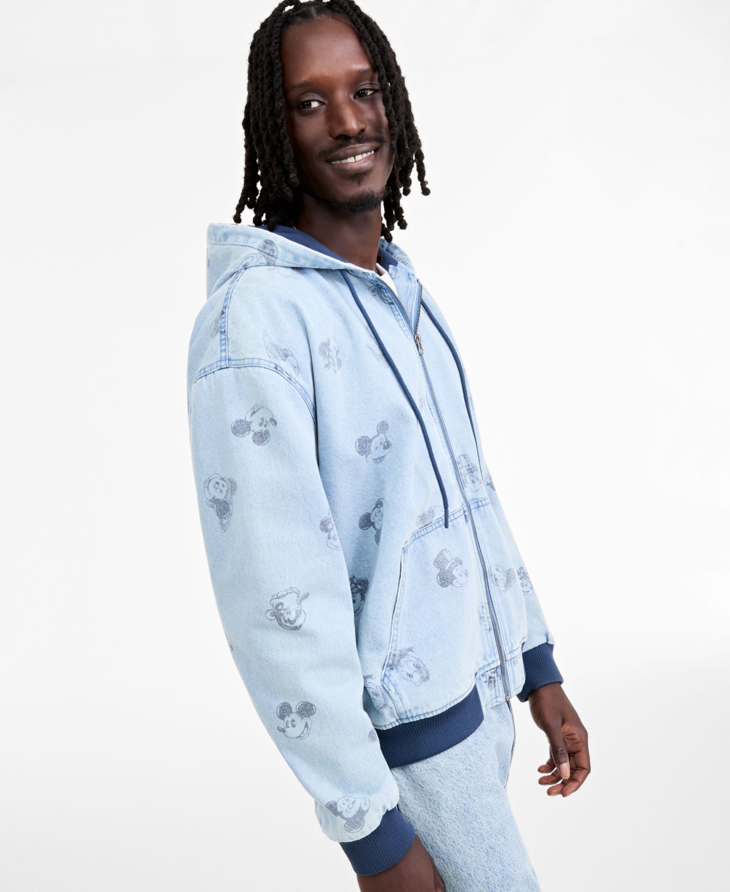 Худи Disney | Macy's Mickey & Friends Printed Denim Zip-Front — фото 2