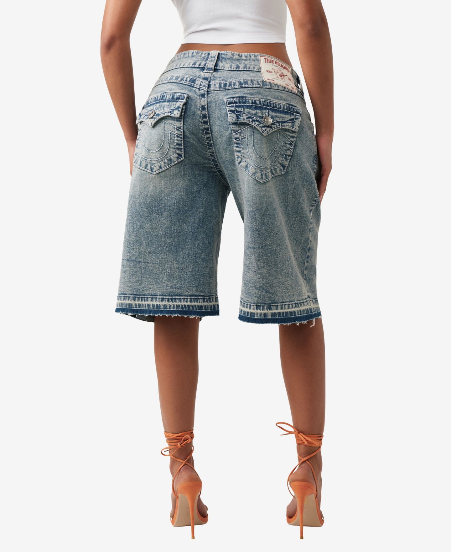 Женские шорты True Religion Jessie Mid-Rise Baggy Denim Shorts, цвет: Lazy Shine — фото 3