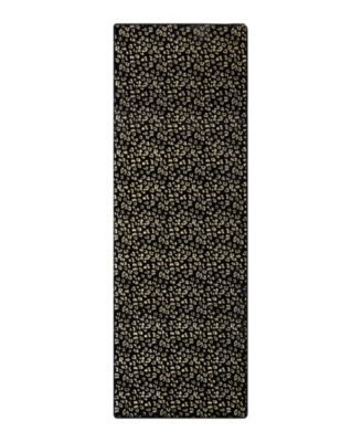 Metallic Leopard Foil Print Runner Rug, 72" x 24"