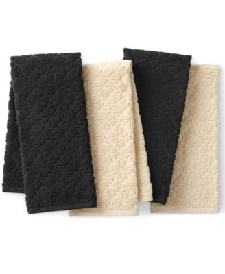 Spade Flower Jacquard 4-Pack Kitchen Towels