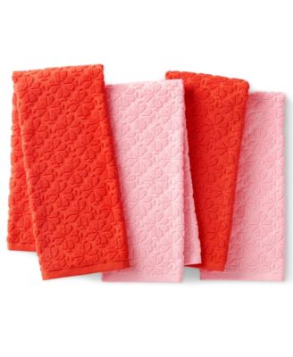 Spade Flower Jacquard 4-Pack Kitchen Towels
