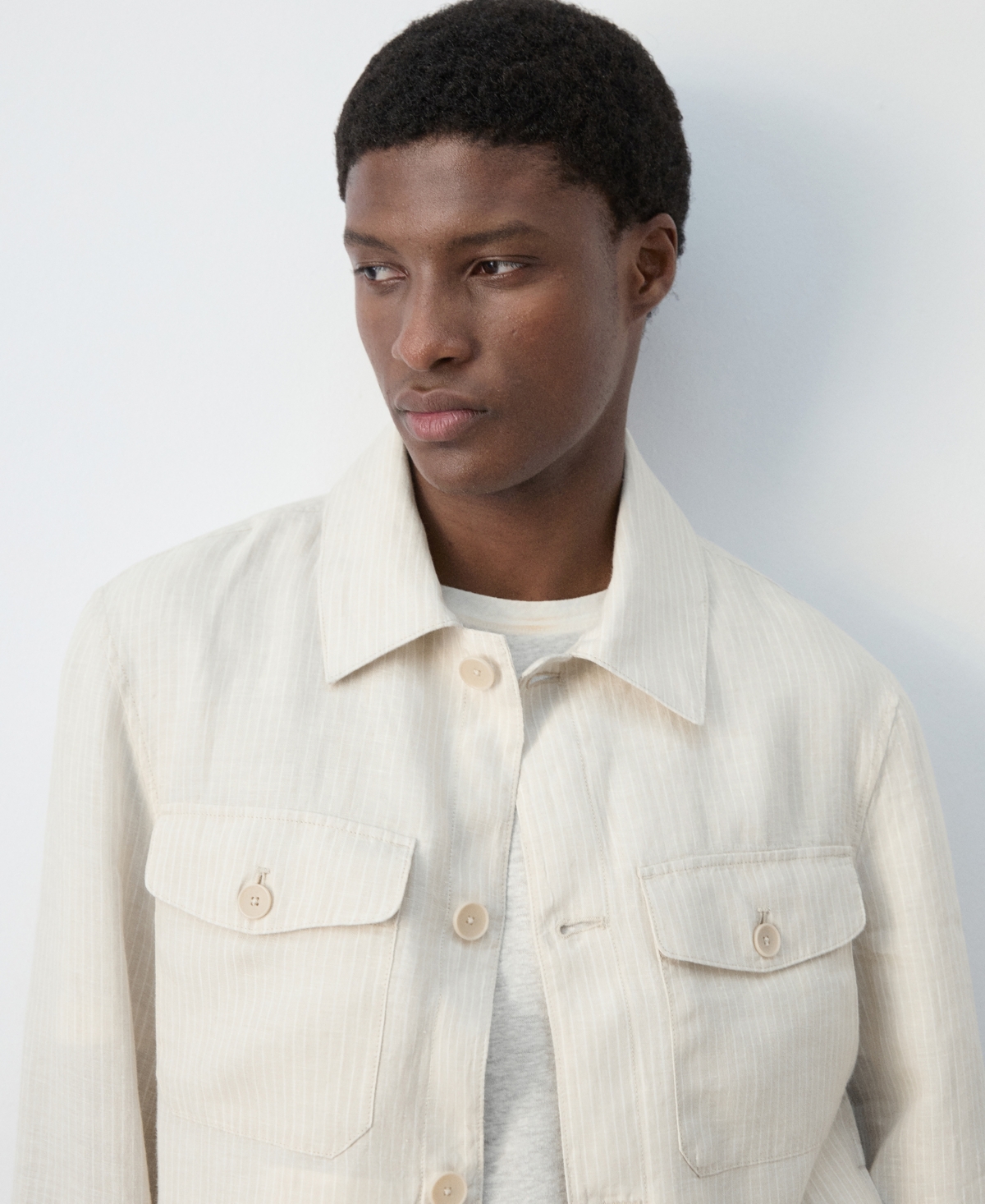 Mango Men's Linen Striped Blazer