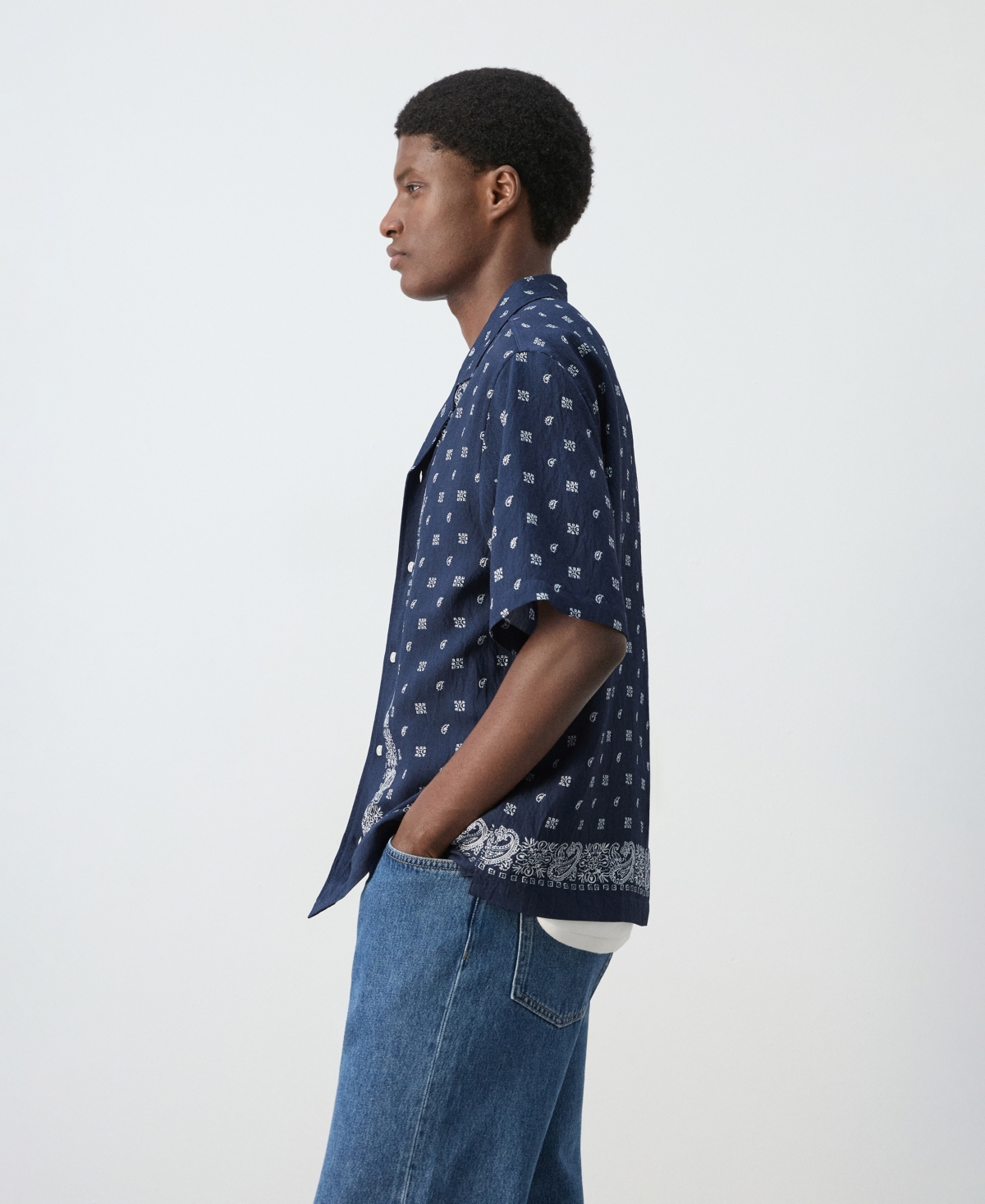 Mango Men's Printed Fluid Regular-Fit Shirt
