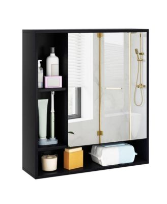 Modern Wall Mounted Mirror Cabinet Single Door Bathroom Storage Cabinet  Furniture Decorative Wall Organizer For Home Indoor