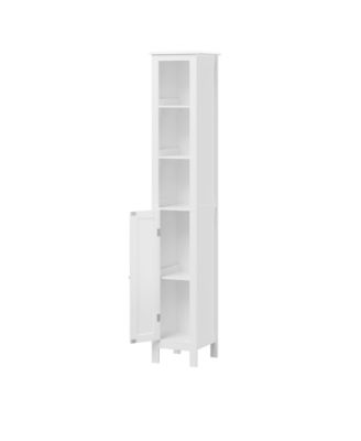 66.92" Tall Bathroom Storage Cabinet with Adjustable Shelves, Slim 1 Doors Freestanding Cabinet with Anti-Tip for Home, Small Spaces, Bathroom