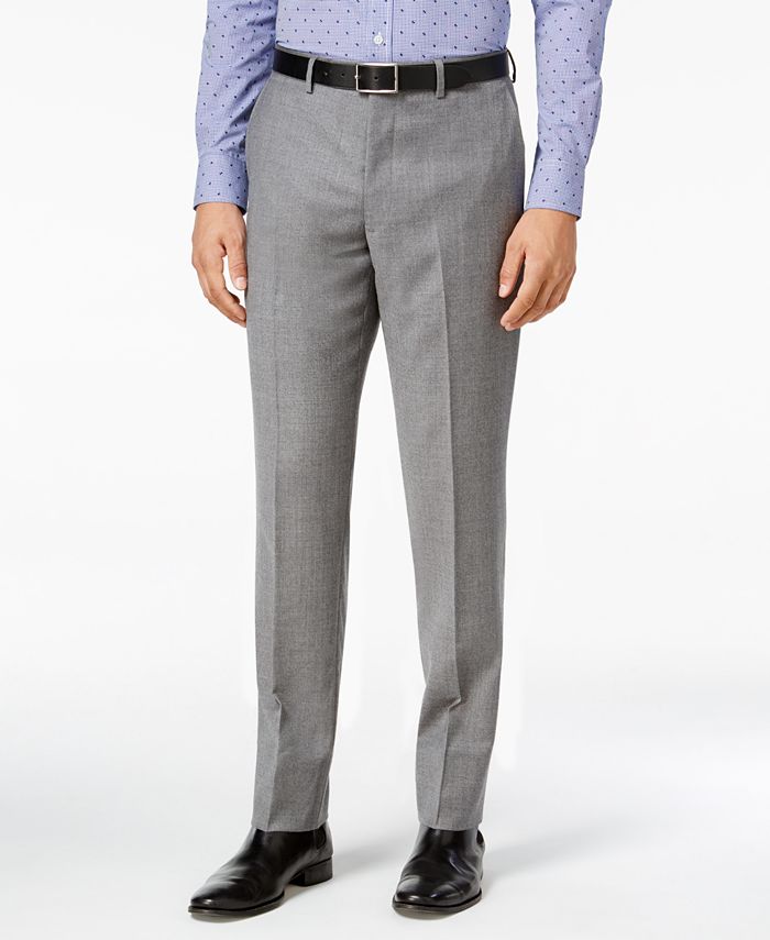 Vince Camuto Men's Slim-Fit Medium Gray Flannel Suit - Macy's
