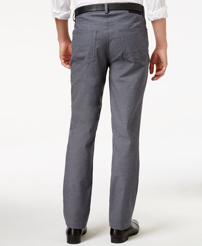 Vince Camuto Men's Charcoal Twill Stretch Pants - Macy's