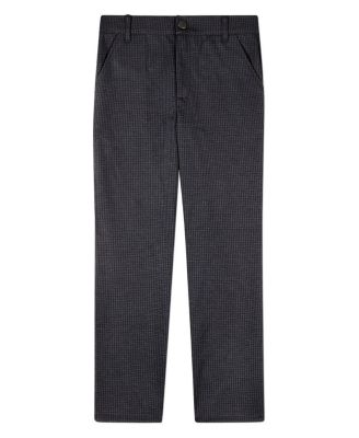 Little Boys Houndstooth-Print Rayon-Blend 2-Pocket Stretch Knit Dress Pants