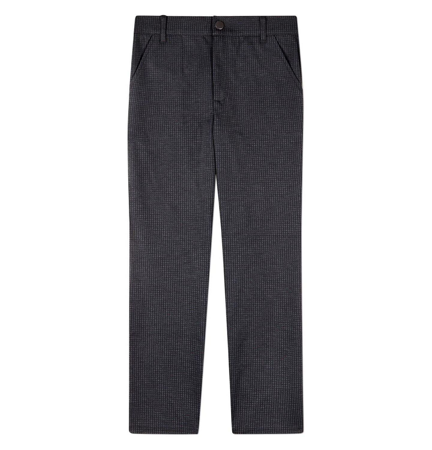 Брюки MeMoi Houndstooth-Print Rayon-Blend 2-Pocket Stretch Knit Dress Pants для мальчиков, цвет: Угольный — фото 1