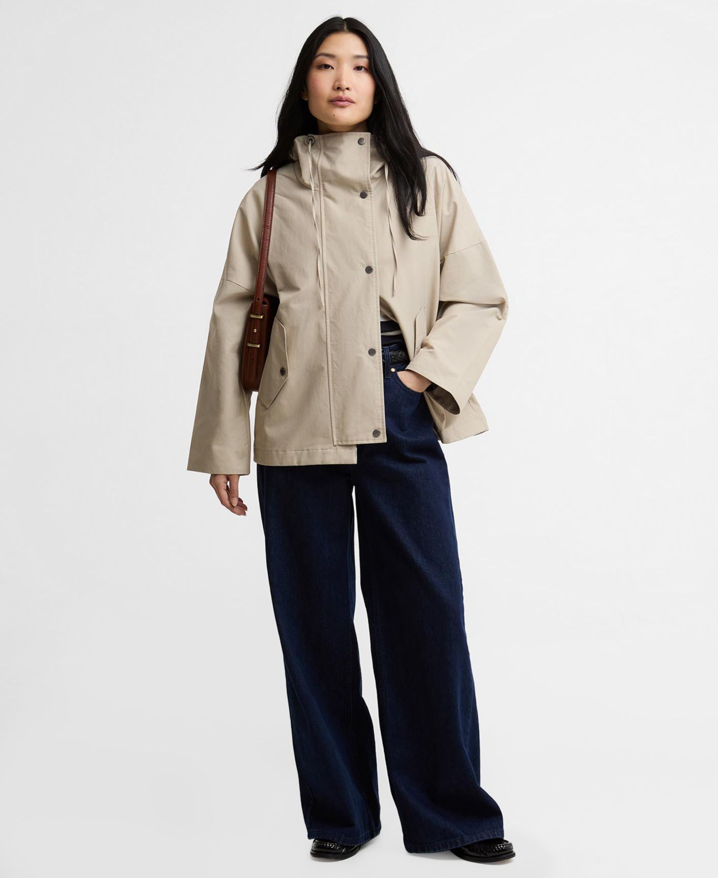 Женская куртка Barbour Kingswood Showerproof Hooded, цвет: Тёмно-синий / Тёмно-синий в мелкую клетку — фото 5