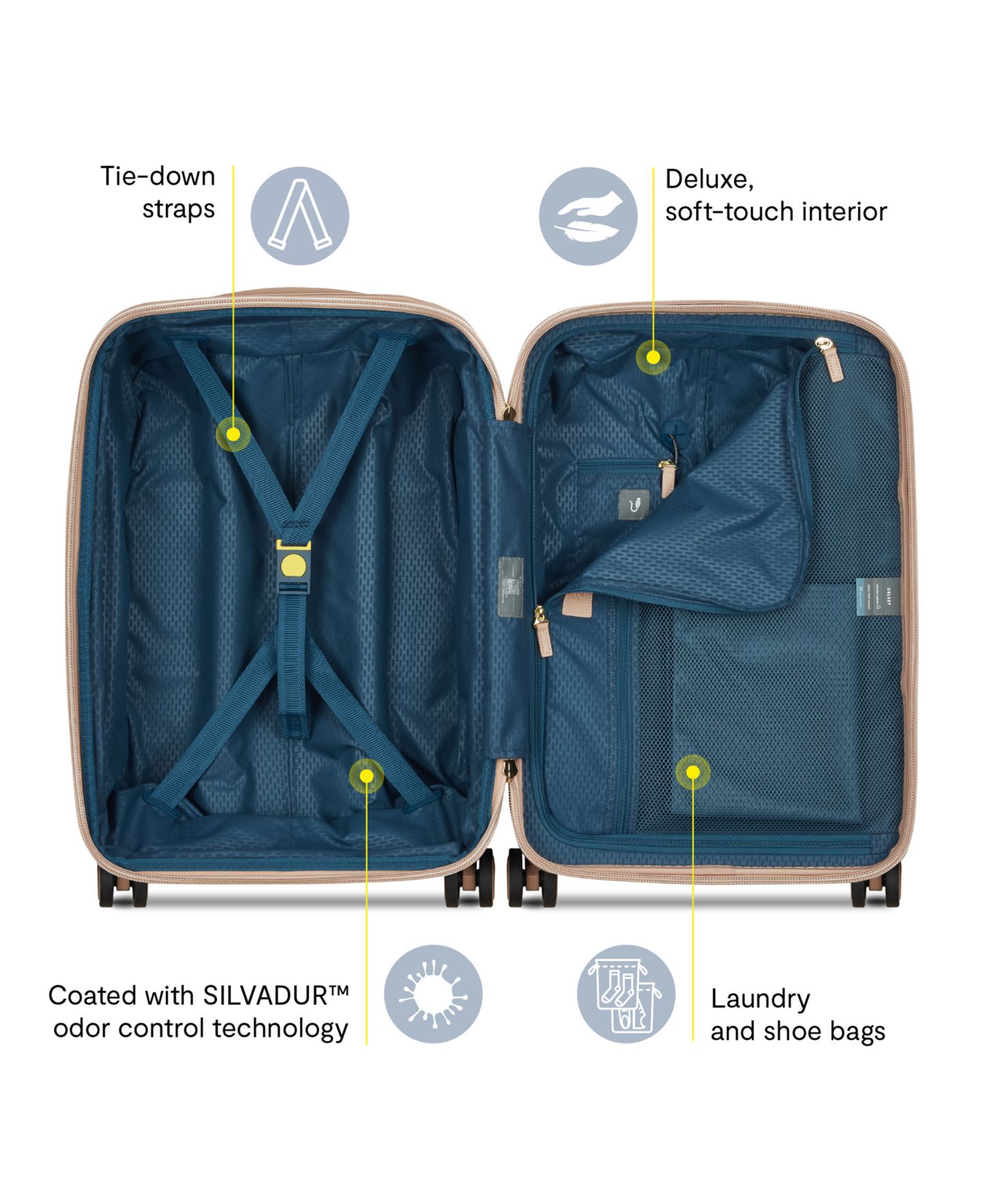 Чемодан Delsey Paris Chatelet Air 2.0 Carry-On Spinner, цвет: Бежевый розовый — фото 3