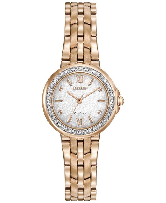 Citizen Women's Eco-Drive Diamond Accent Gold-Tone Stainless Steel ...