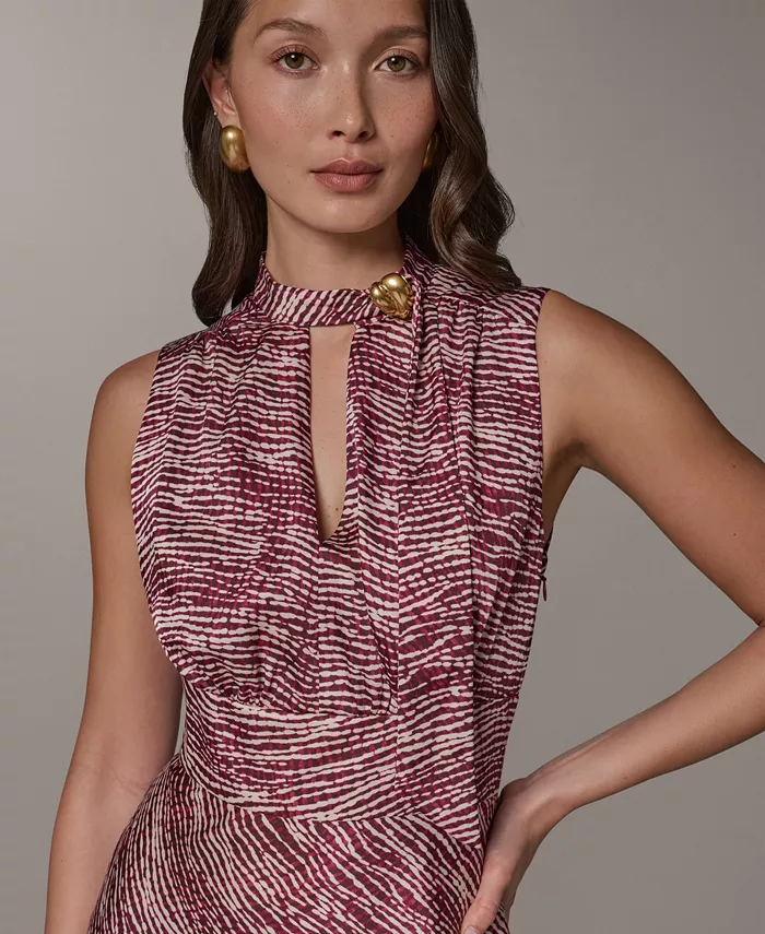 Women's Sleeveless Printed Midi Dress - thumbnail 4