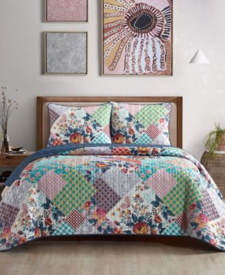 Leslie Floral 3-Piece Quilt Set, Queen