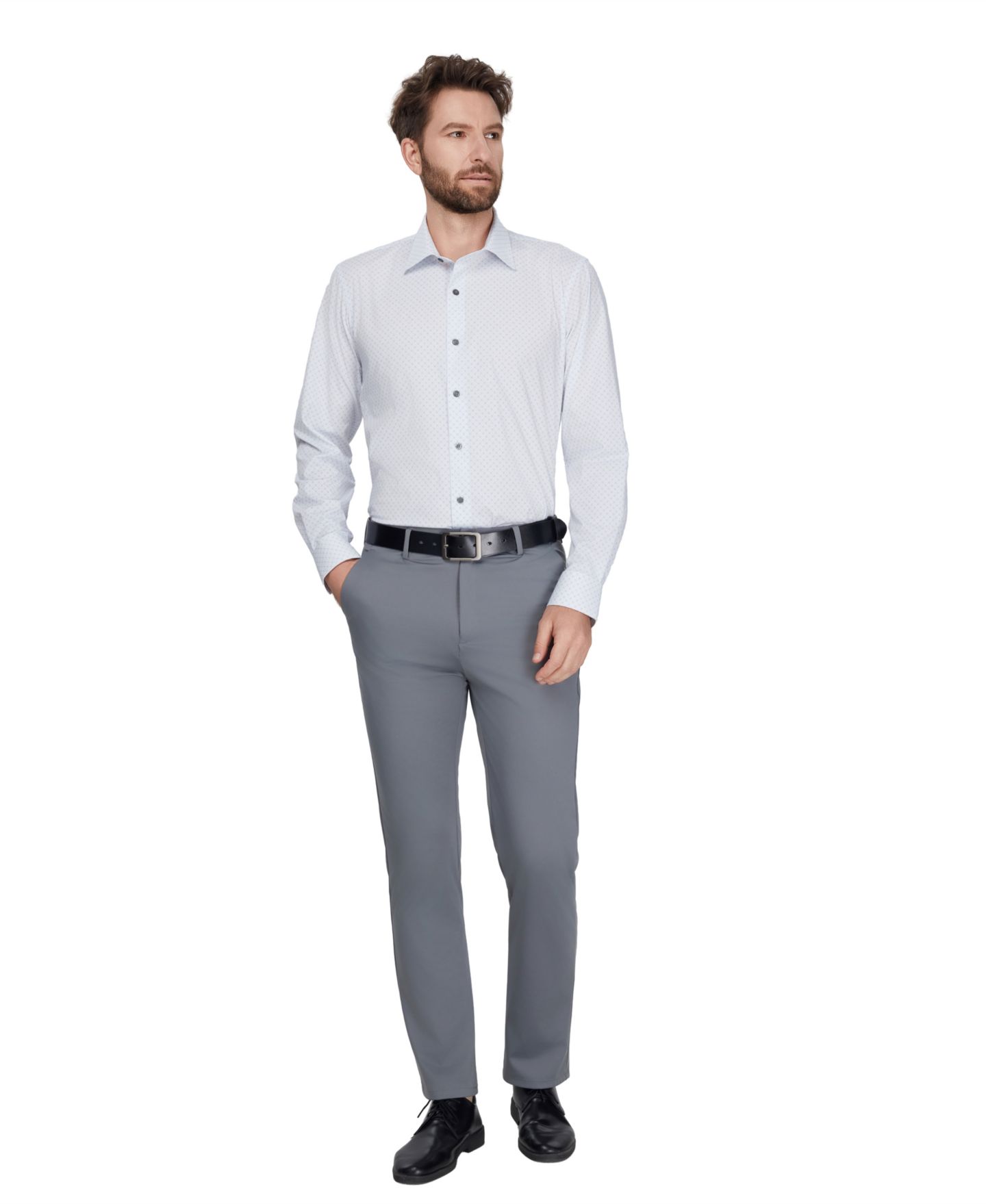 Мужская рубашка Alfani Slim-Fit Stretch Dress Shirt, цвет: Комбинированный — фото 2
