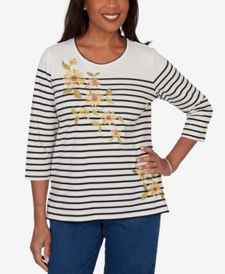 Women's Sunflower Stripe Knit Top