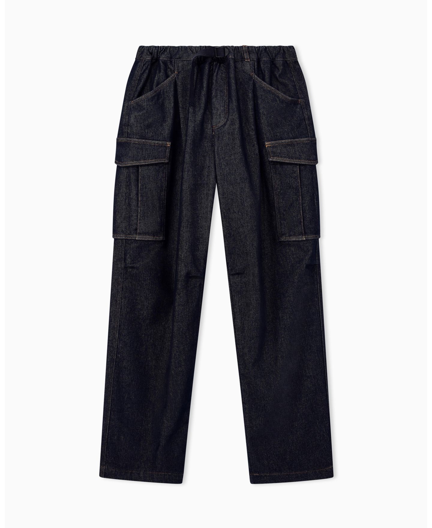 Мужские брюки A|X Armani Exchange Stretch Cotton Cargo Denim, цвет: Синий джинсовый — фото 1