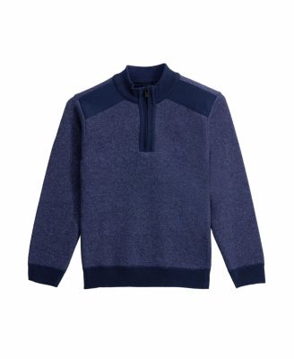 Boy's Quarter Zipper Fleece Flannel Lining Sweater
