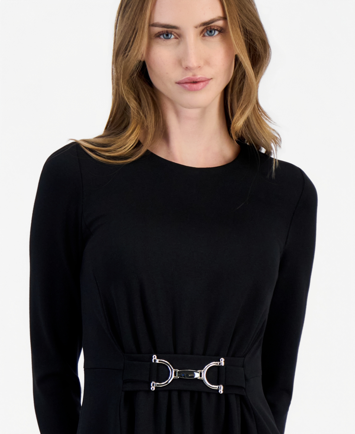 Anne Klein Women's Serenity A-Line Belted Midi Dress