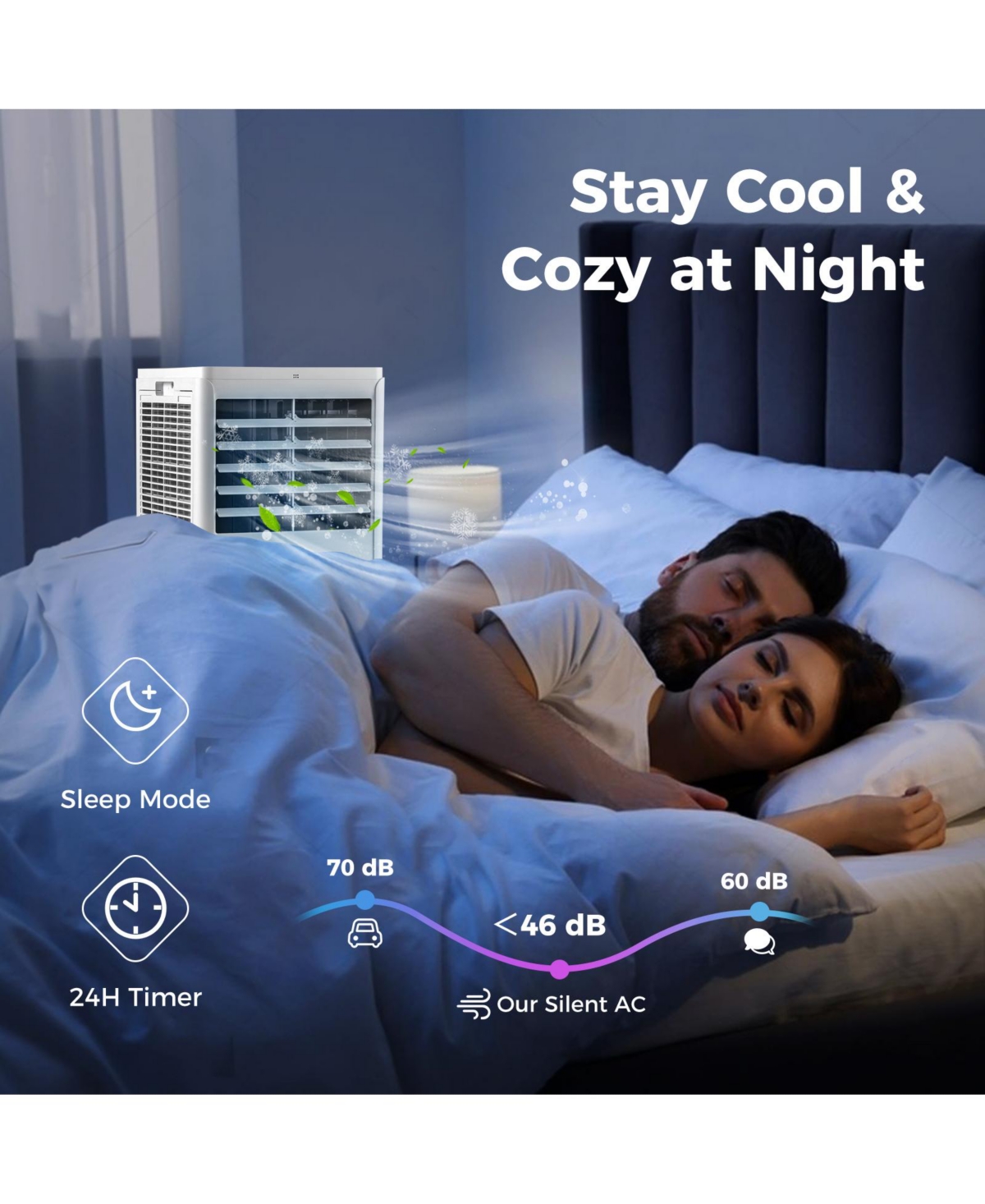 Ecooso 4-in-1 8000 Btu Portable Air Conditioner with Fan and Dehumidifier