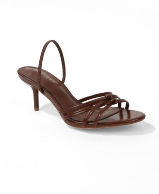 Women's Heidy Slingback Knotted Strappy Kitten Heel Sandals