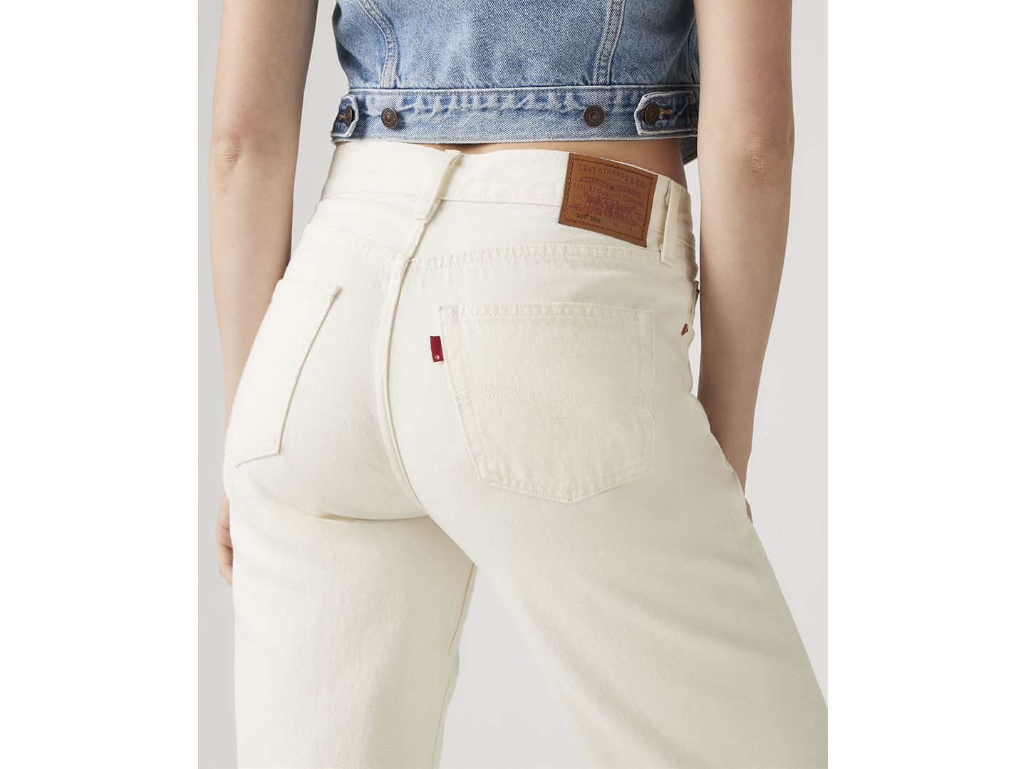 Женские джинсы Levi's Premium 501 90's Mid-Rise Straight-Fit Jeans 30", цвет: Экрю — фото 3