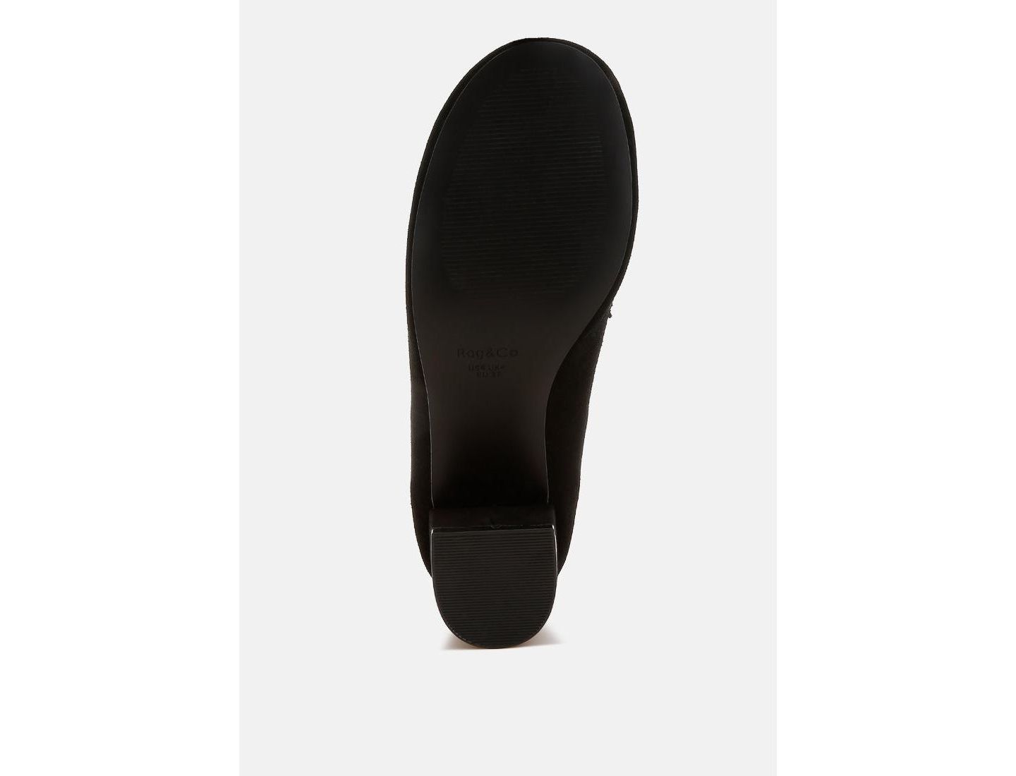 Женские туфли Rag & Co Astra Block Heel Genuine Suede, цвет: Чёрный — фото 5