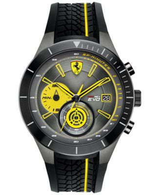Ferrari - Men's Chronograph Red Rev Evo Black Silicone Strap Watch 46mm 0830342