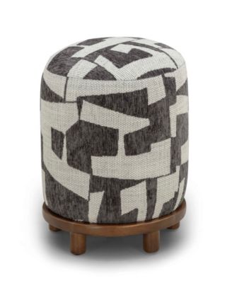 Bisou 17.9" Fabric Jacquard Ottoman