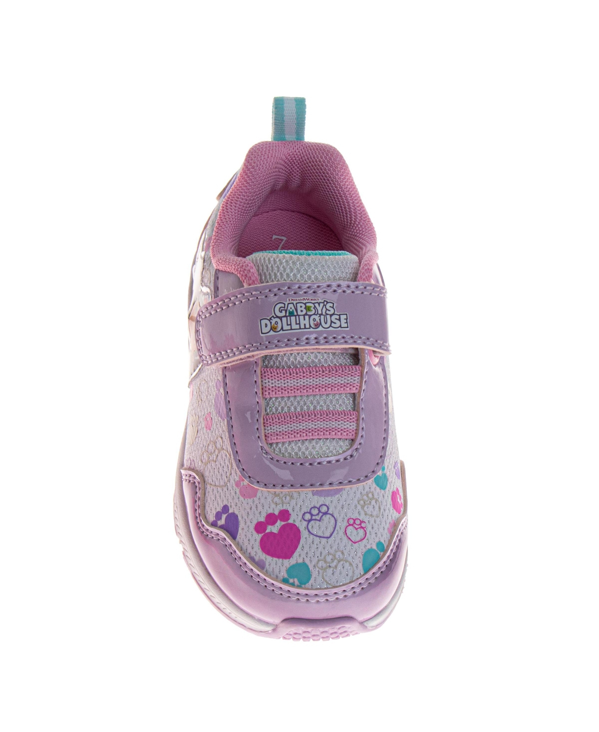 Gabby's Dollhouse Girls Athletic Hook and Loop Light-Up Sneakers