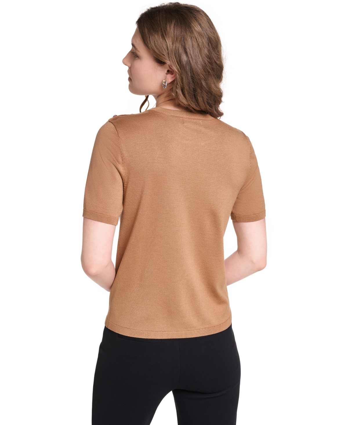 Karl Lagerfeld Paris Petite Short-Sleeve Sweater