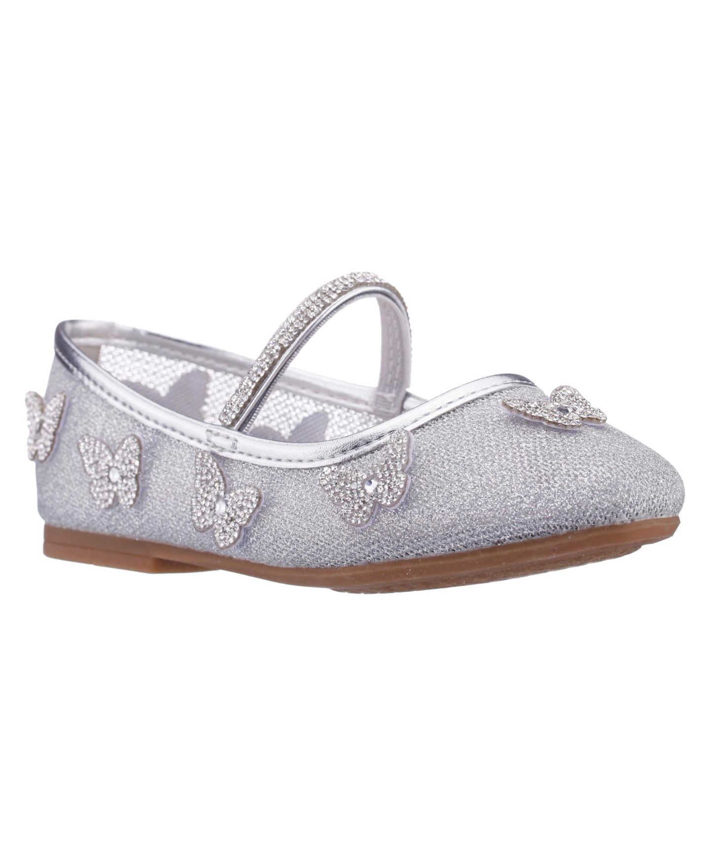 Балетки Nina Mesh Ballet Flats для девочек, цвет: Серебряный — фото 1