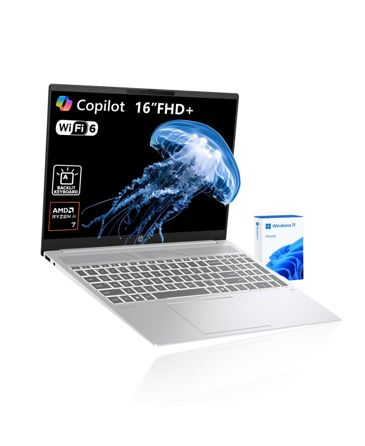 Hp OmniBook 5 16" Ai Laptop Amd Ryzen Ai 7 16GB Ram Amd Radeon Graphics 2TB Ssd Storage Windows 11 Home 60Hz