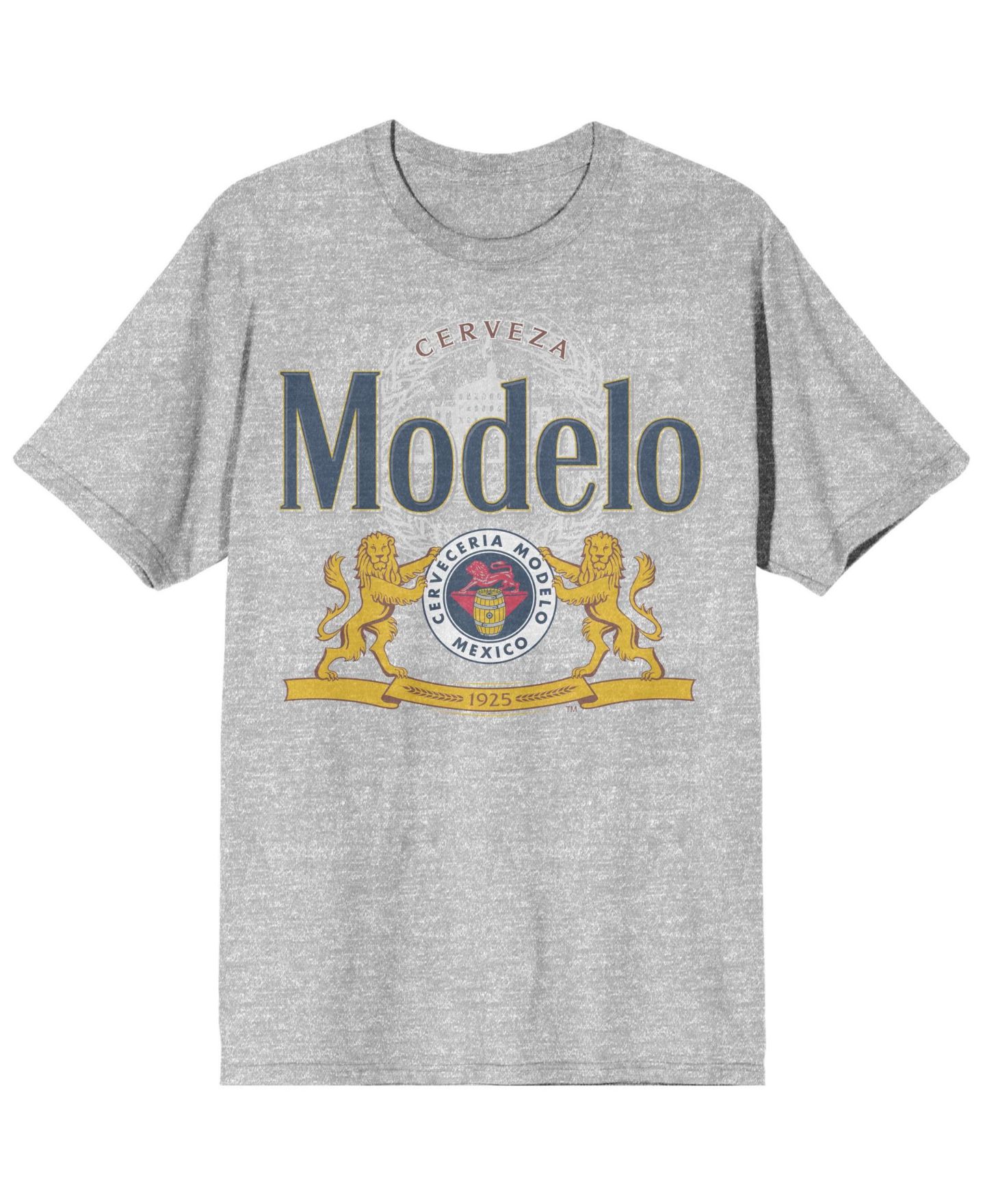 Мужская футболка Modelo Beer Logo Gray T-Shirt, цвет: Меланжевый — фото 7