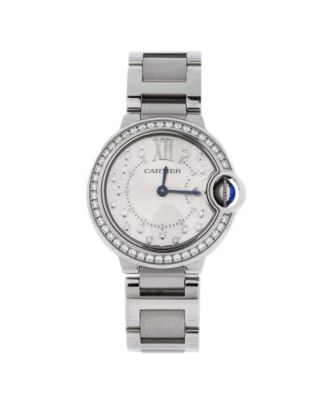 Ballon Bleu de Cartier Quartz Watch in Stainless Steel with Diamond Bezel and Markers 28mm