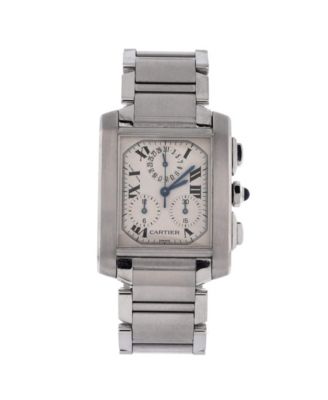 Tank Francaise Chronoflex Chronograph Quartz Watch in Stainless Steel 28mm