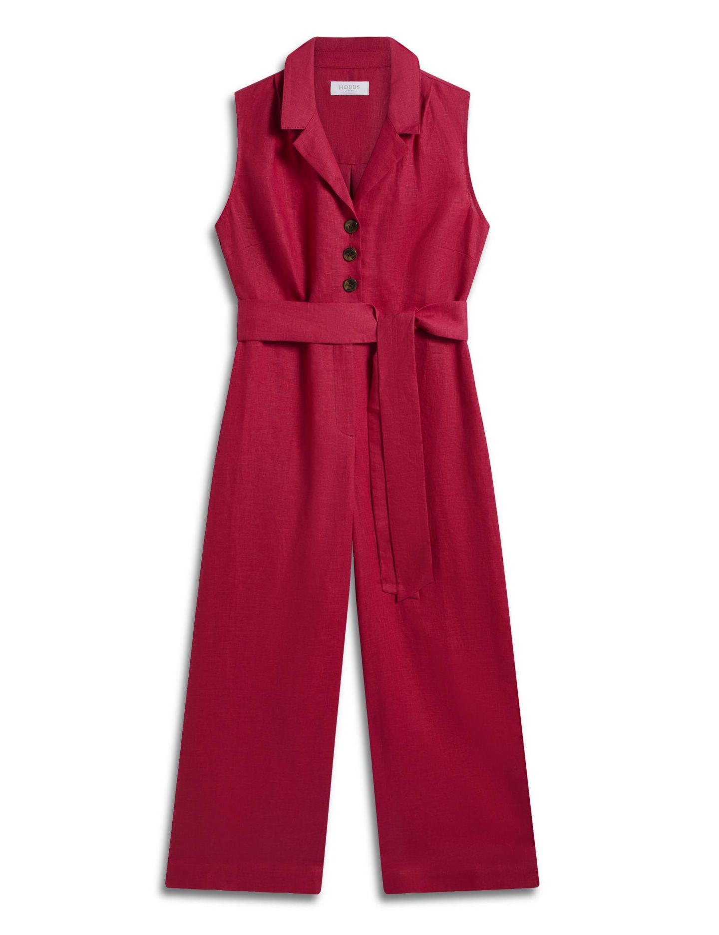 Женский комбинезон Hobbs London Destiny Collared Linen Jumpsuit, цвет: Cherrypink — фото 2