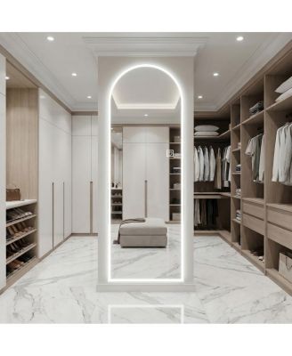 65" x 21" Arched LED Full Length Wall Mirror, Vanity Mirror with Lights