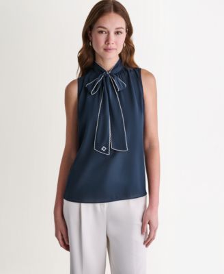 Women's Sleeveless Tie-Neck Top