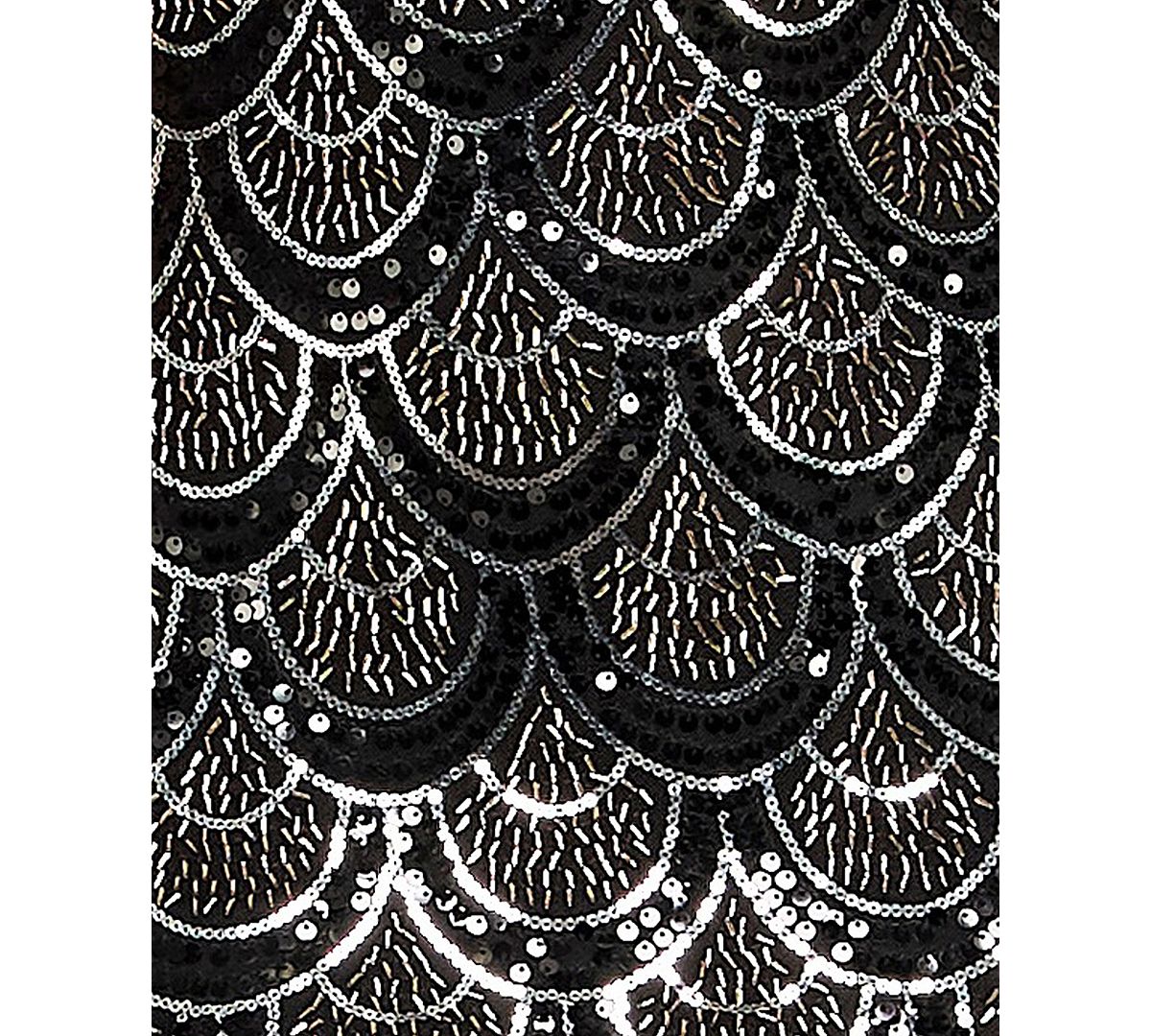 B Darlin Juniors' Square Neck Beaded Detail Chiffon Back-Tie Sequin Dress view 6 — MAYCSS fashion products