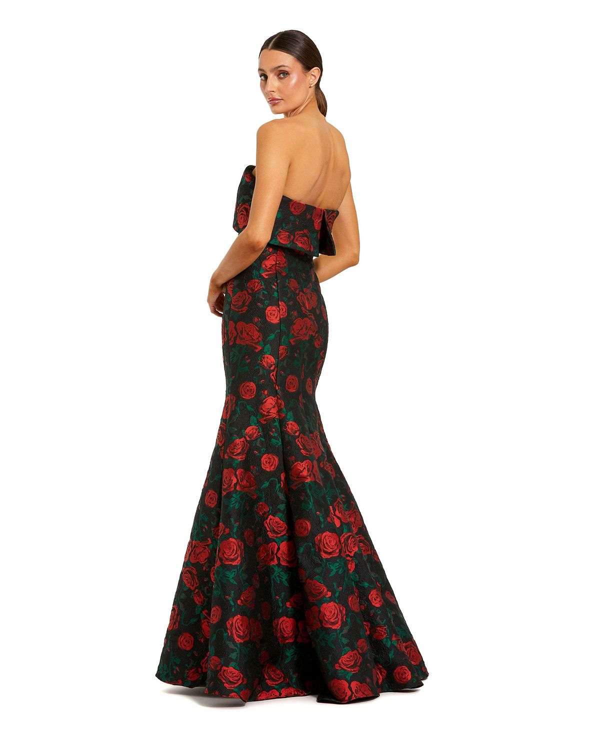 Mac Duggal Women's Strapless Floral Brocade Mermaid Gown view 2 — MAYCSS fashion products